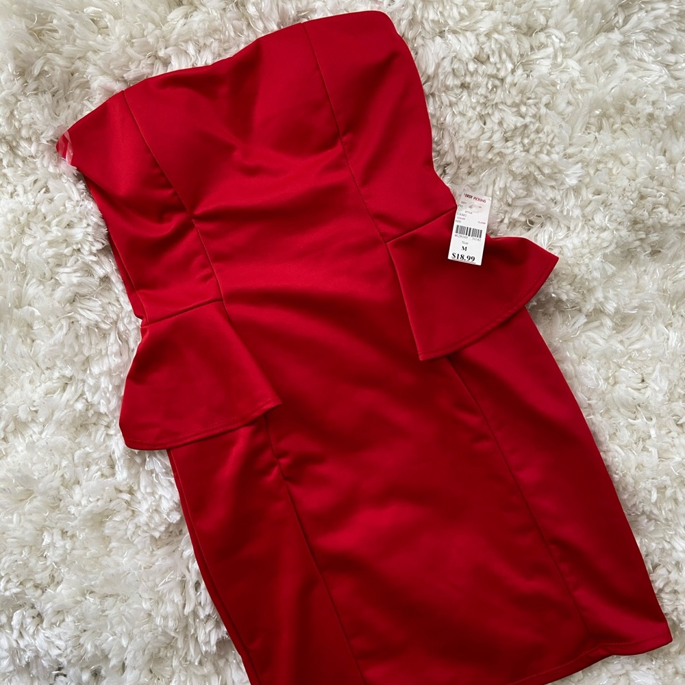 Red Dress Strapless